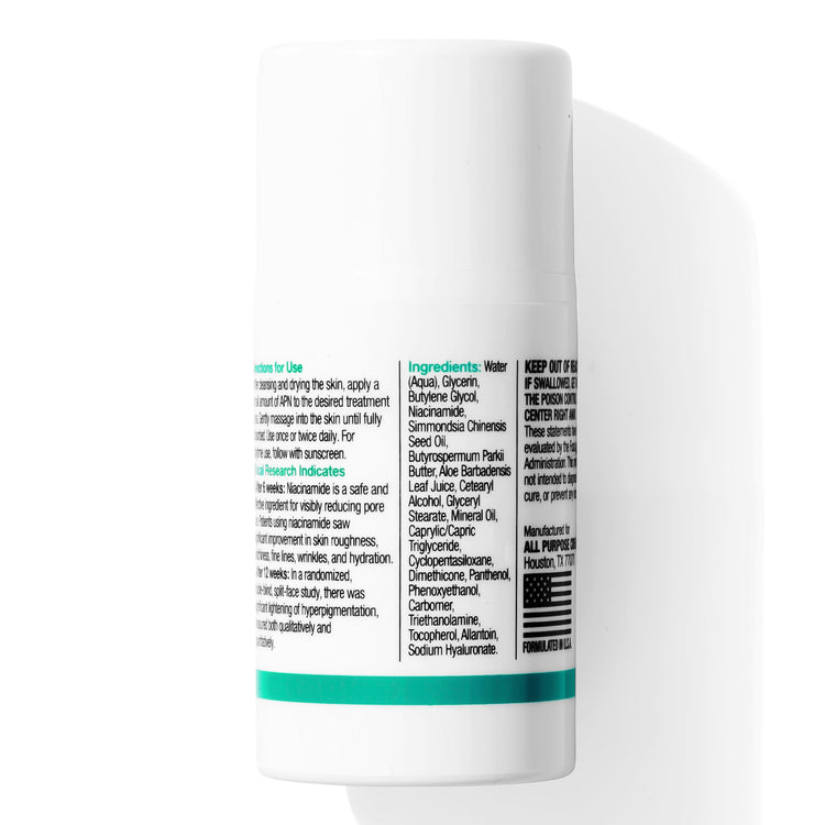 Close-up of a skincare product bottle with a focus on the label.