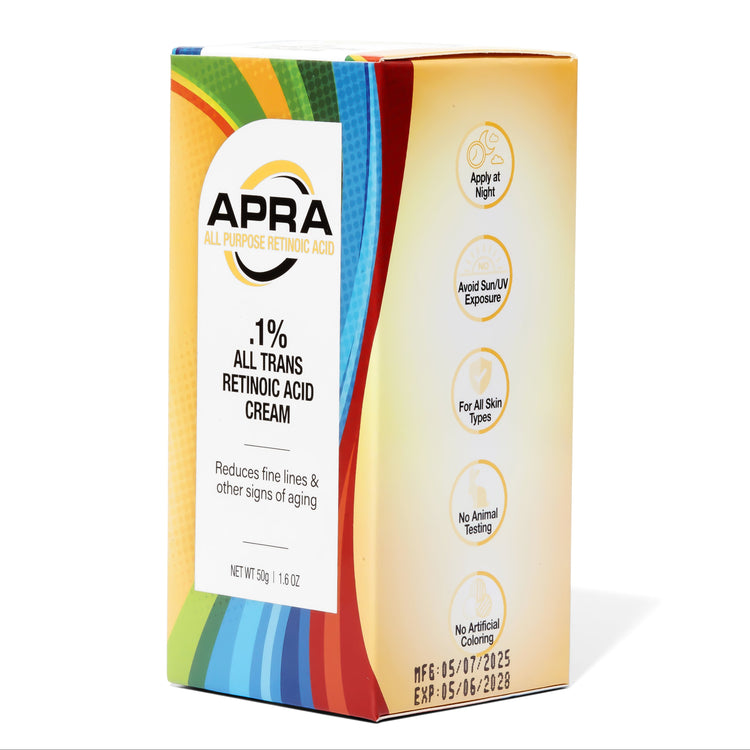 APRA 1% All Trans Retinoid Acid Cream packaging on a white background
