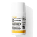 Back view of a skincare product bottle with label on a white background