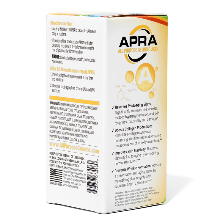 APRA skincare product packaging on a white background